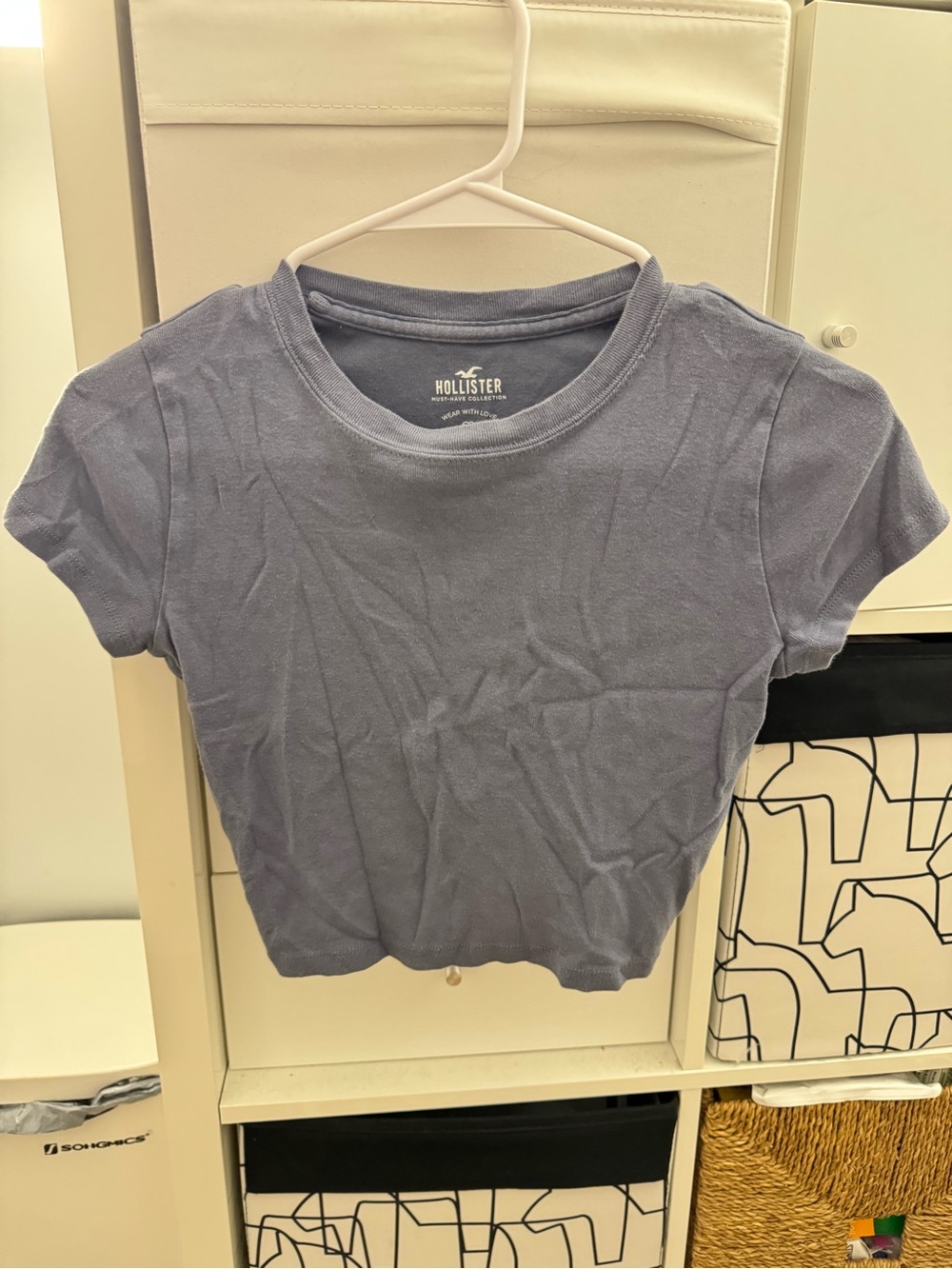 Hollister Lavender Short Sleeve Crewneck Crop Tee